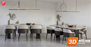 Dining Table Set Skp Files